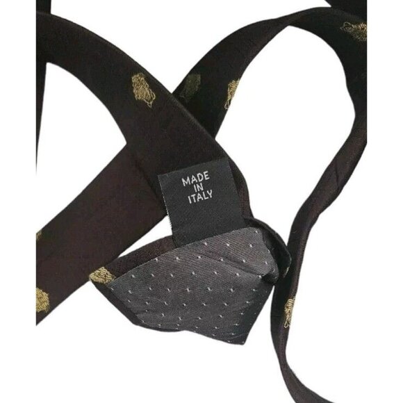 GIANNI VERSACE Men's Silk Tie LUXURY Burgundy Geometric Monogram Logo W:3.8" EUC - Picture 4 of 5